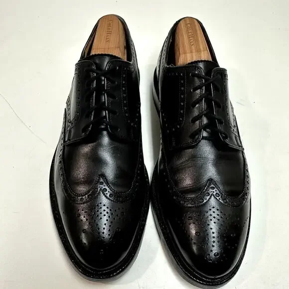 VERY GOOD Crockett & Jones x Ralph Lauren Swansea Black Calf Wingtip England 8.5 - Picture 2 of 15